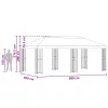  Oldalfalas pavilon 6 x 3 m Barna Poliészter és acél 190