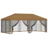  Oldalfalas pavilon 6 x 3 m Bézs Poliészter és acél 190