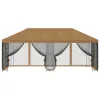  Oldalfalas pavilon 6 x 3 m Bézs Poliészter és acél 190