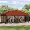  Oldalfalas pavilon 6 x 3 m Terrakotta Poliészter és acél 190
