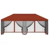  Oldalfalas pavilon 6 x 3 m Terrakotta Poliészter és acél 190