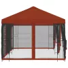  Oldalfalas pavilon 6 x 3 m Terrakotta Poliészter és acél 190