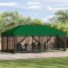  Oldalfalas pavilon 6 x 3 m Zöld Poliészter és acél 190