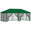  Oldalfalas pavilon 6 x 3 m Zöld Poliészter és acél 190