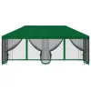  Oldalfalas pavilon 6 x 3 m Zöld Poliészter és acél 190
