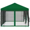  Oldalfalas pavilon 6 x 3 m Zöld Poliészter és acél 190