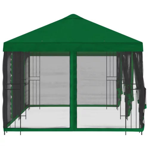  Oldalfalas pavilon 6 x 3 m Zöld Poliészter és acél 190