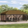  Oldalfalas pavilon 6 x 3 m Tópszínű Poliészter és acél 190