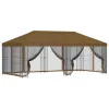  Oldalfalas pavilon 6 x 3 m Tópszínű Poliészter és acél 190