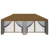  Oldalfalas pavilon 6 x 3 m Tópszínű Poliészter és acél 190