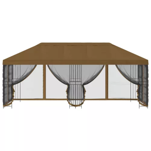  Oldalfalas pavilon 6 x 3 m Tópszínű Poliészter és acél 190