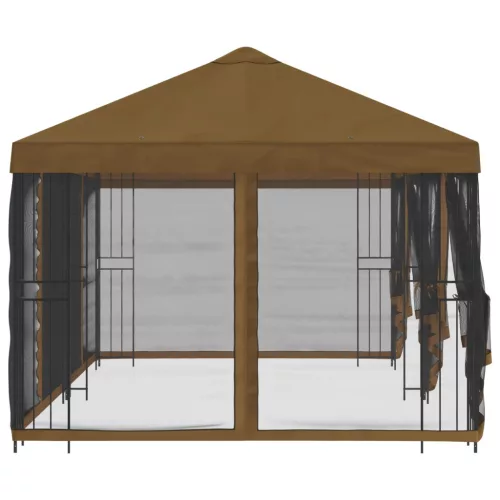  Oldalfalas pavilon 6 x 3 m Tópszínű Poliészter és acél 190