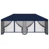  Oldalfalas pavilon 6 x 3 m Kék Poliészter és acél 190