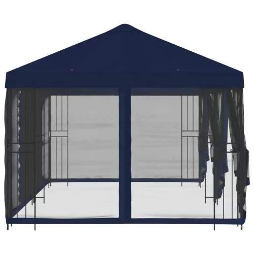  Oldalfalas pavilon 6 x 3 m Kék Poliészter és acél 190