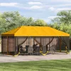 Oldalfalas pavilon 6 x 3 m Sárga Poliészter és acél 190