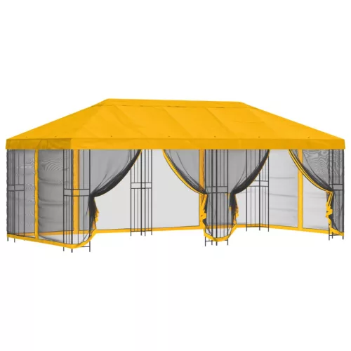  Oldalfalas pavilon 6 x 3 m Sárga Poliészter és acél 190