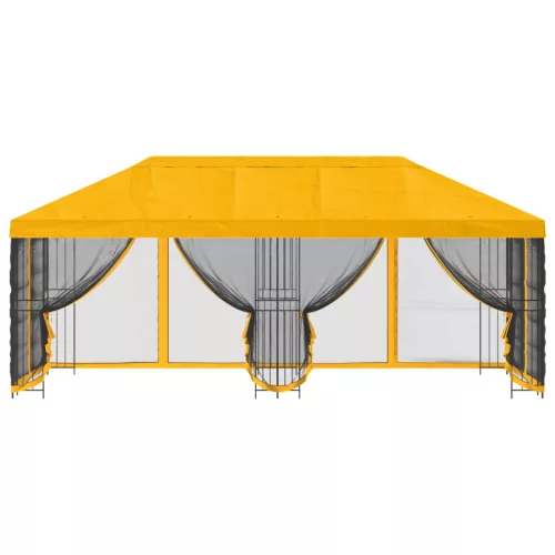  Oldalfalas pavilon 6 x 3 m Sárga Poliészter és acél 190