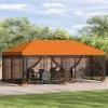  Oldalfalas pavilon 6 x 3 m Narancssárga Poliészter és acél 190