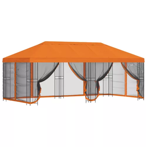  Oldalfalas pavilon 6 x 3 m Narancssárga Poliészter és acél 190
