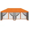  Oldalfalas pavilon 6 x 3 m Narancssárga Poliészter és acél 190