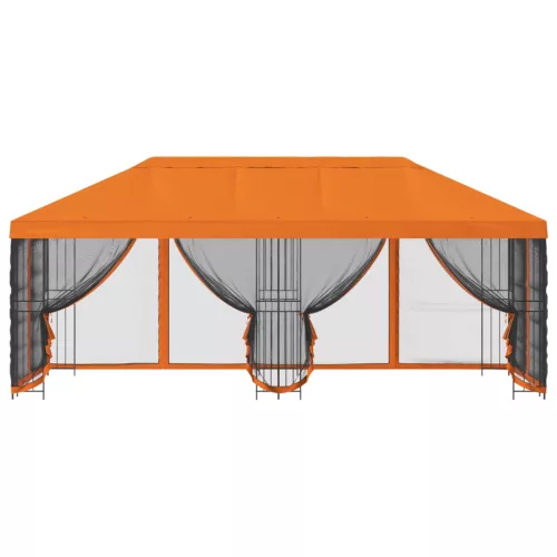  Oldalfalas pavilon 6 x 3 m Narancssárga Poliészter és acél 190