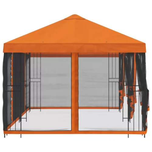  Oldalfalas pavilon 6 x 3 m Narancssárga Poliészter és acél 190