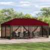  Oldalfalas pavilon 6 x 3 m Burgundi Poliészter és acél 190