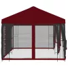  Oldalfalas pavilon 6 x 3 m Burgundi Poliészter és acél 190