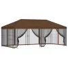  Oldalfalas pavilon 6 x 3 m Barna Poliészter és acél 190