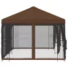  Oldalfalas pavilon 6 x 3 m Barna Poliészter és acél 190