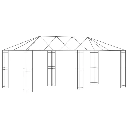  Pavilon Váz 6 x 3 m Fekete Acél