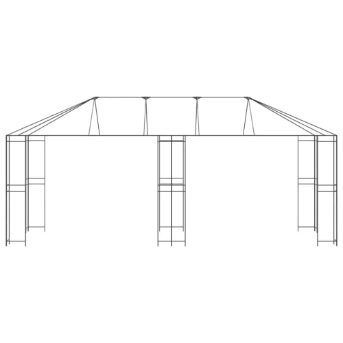  Pavilon Váz 6 x 3 m Fekete Acél