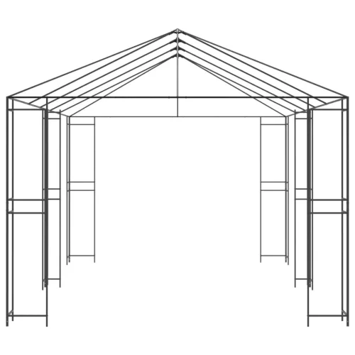  Pavilon Váz 6 x 3 m Fekete Acél