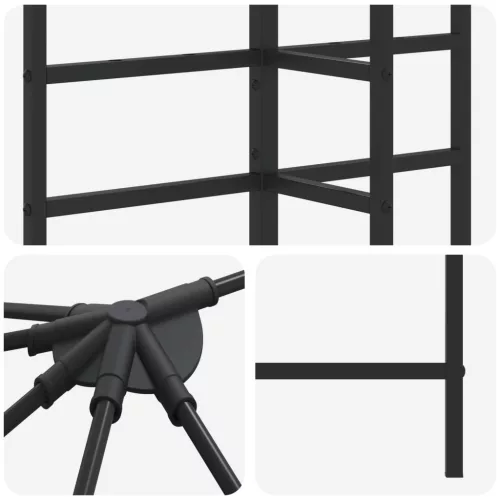  Pavilon Váz 6 x 3 m Fekete Acél