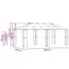  Pavilon Váz 6 x 3 m Fekete Acél