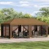  Kerti pavilon 6 x 3 m Bézs Poliészter és acél 190