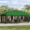  Kerti pavilon 6 x 3 m Zöld Poliészter és acél 190