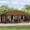  Kerti pavilon 6 x 3 m Tópszínű Poliészter és acél 190