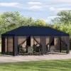  Kerti pavilon 6 x 3 m Kék Poliészter és acél 190