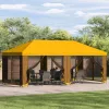  Kerti pavilon 6 x 3 m Sárga Poliészter és acél 190
