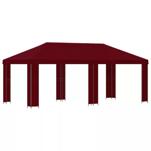  Kerti pavilon 6 x 3 m Burgundi Poliészter és acél 190