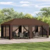  Kerti pavilon 6 x 3 m Barna Poliészter és acél 190