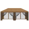  Oldalfalas pavilon 6 x 3 m Bézs Poliészter és acél 190