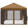  Oldalfalas pavilon 6 x 3 m Bézs Poliészter és acél 190