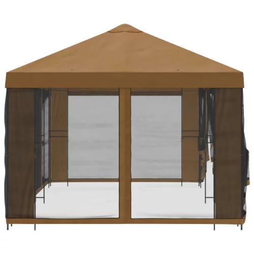  Oldalfalas pavilon 6 x 3 m Bézs Poliészter és acél 190