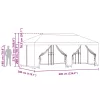  Oldalfalas pavilon 6 x 3 m Bézs Poliészter és acél 190