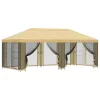  Oldalfalas pavilon 6 x 3 m Krémszínű Poliészter és acél 190