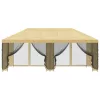  Oldalfalas pavilon 6 x 3 m Krémszínű Poliészter és acél 190