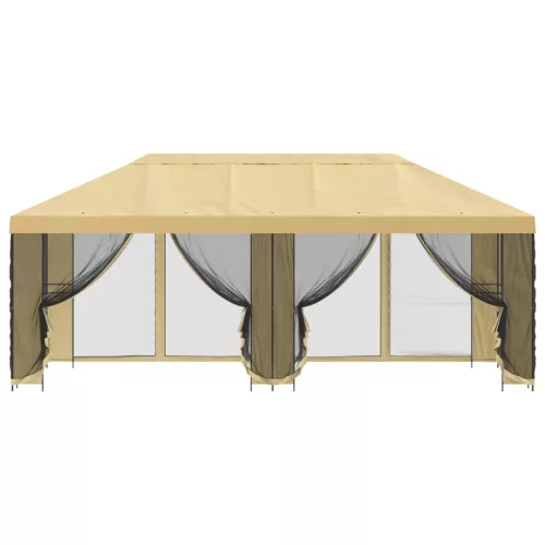  Oldalfalas pavilon 6 x 3 m Krémszínű Poliészter és acél 190