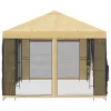  Oldalfalas pavilon 6 x 3 m Krémszínű Poliészter és acél 190